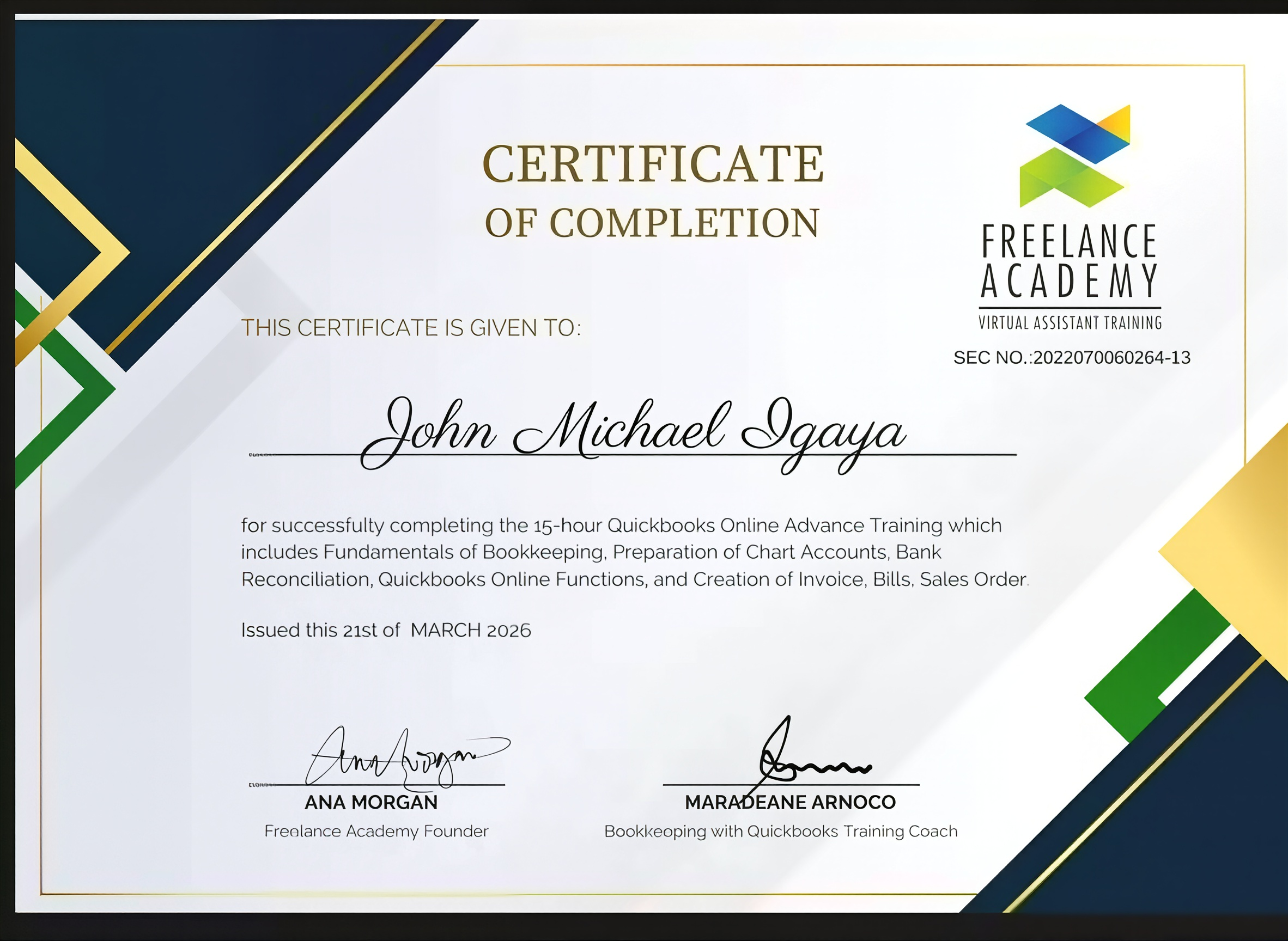 QuickBooks Online Advance Training